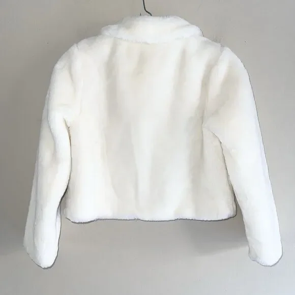 Gymboree Cream White Faux Fur Shrug Size 7/8 M Coat Fancy Dressed Up Jacket - Picture 7 of 8